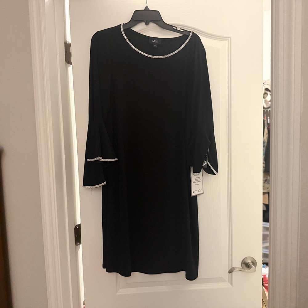 MSK Black Dress with White Accents